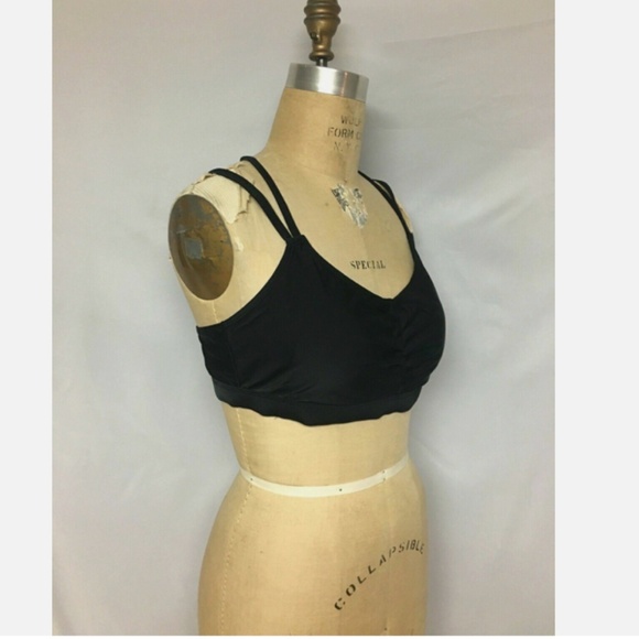 GO By GOSSIP Womens 2-in-1 Layered Swim Top Separates Black 103292 NWT $54 - Picture 3 of 9